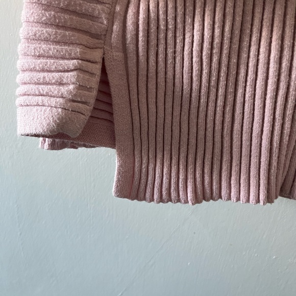 Chico’s soft rose ribbed sweater. size 1. Small 8. Cowl neck with slits on sides - Picture 4 of 10